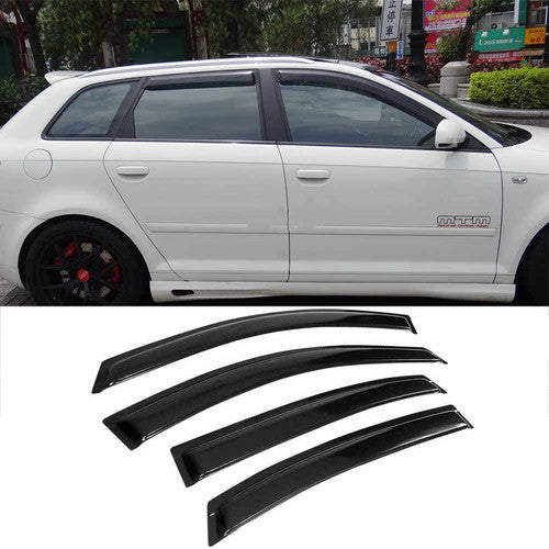 4PC Window Visor Vent Wind Rain Guards Deflector Fit 2006-2013 Audi A3 Hatchback