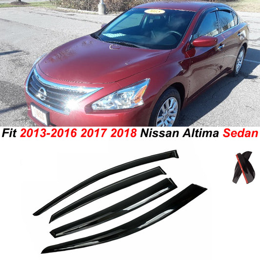 Window Vent Visor Deflector Rain Guard 6PC Fits 2013-2018 Nissan Altima Sedan