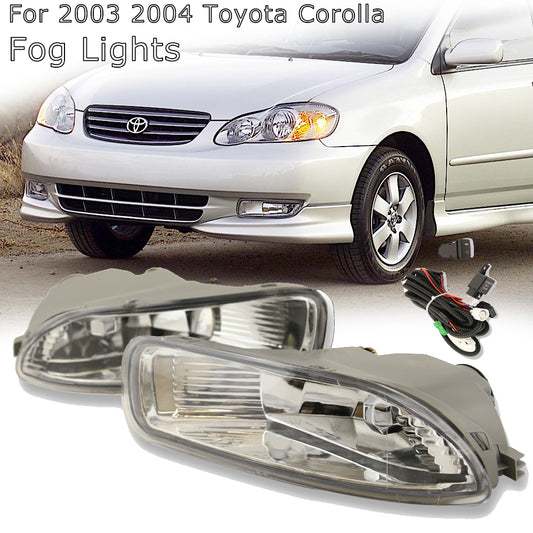 Clear Fog Lights For 2003 2004 Toyota Corolla OE Style Bumper Fog Driving Lamps