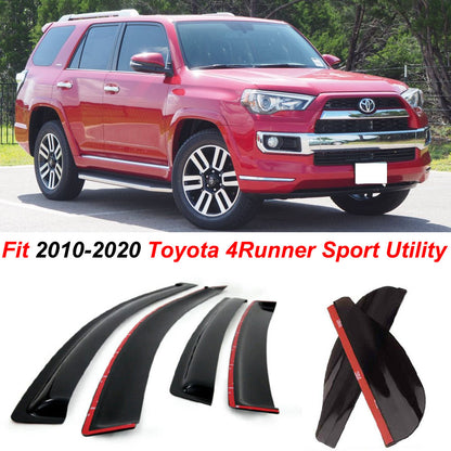 6PCS ABS Window Vent Visor Sun Rain Guard Shield For 2010-2020 Toyota 4Runner