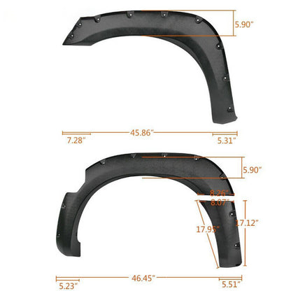 Pocket Rivet Style Fender Flares Textured Black Fit For 2004-2015 Nissan Titan