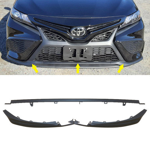 3PCS For 2021 2022 TOYOTA Camry SE XSE Bumper Lower Grille Molding Trim Matte