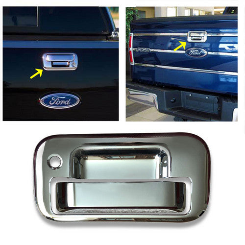 Chrome Tailgate Handle Cover Fit FORD F150 2004-2014 W/Keyhole No Camera hole