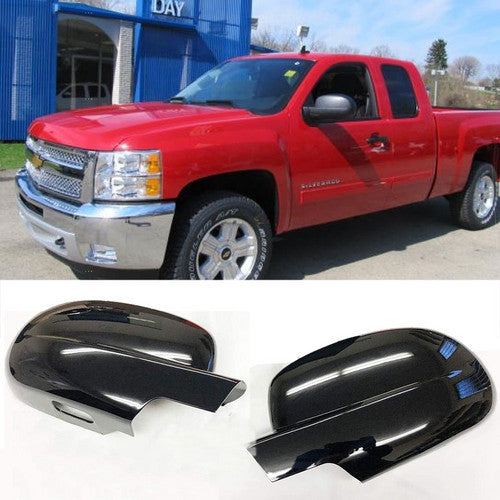 For 2007-2014 Chevy Silverado&GMC Sierra 1500 2500 BLACK FULL Mirror Covers Set