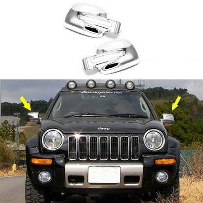 For 2002 2003 2004 2005 2006 2007 Jeep Liberty Chrome Mirror Covers