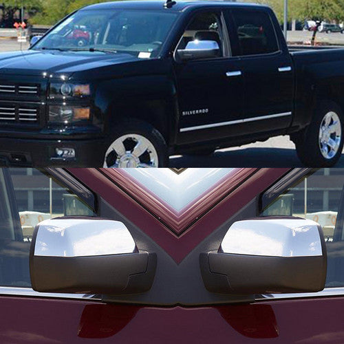 Fit 2014 2015 2016 Chevrolet Silverado/ Gmc Sierra Chrome Top Half Mirror Covers