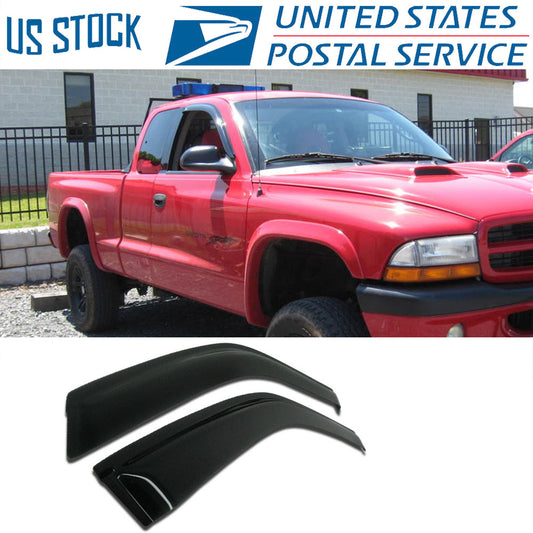 Fit 2005-2010 Dodge Dakota Ext Cab Smoke Window Vent Visor Deflector Rain Guard