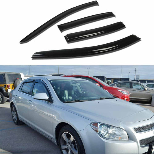 For 2008-2012 Chevy Malibu Sedan Smoke Tint Window Visor Sun Wind/Rain Deflector