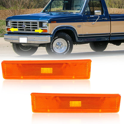 For 1980-1986 F150 F250 Truck Pair Side Markers Corner Lamps Parking Lights