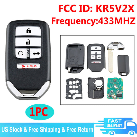 1PC Keyless Entry KR5V2X Remote Key Fob Replacement FIT 2016 17 2018 Honda Civic