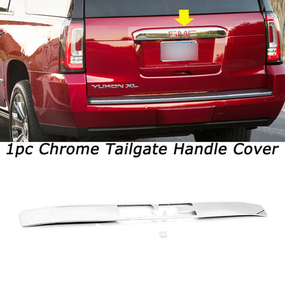 For 2015 2016 2017 GMC YUKON Chrome Tailgate Handle Cover Upper Trim