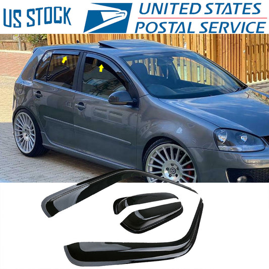 4pcs Smoke Window Visor For 1999-2005 Volkswagen Golf Hatchback Rain Deflector