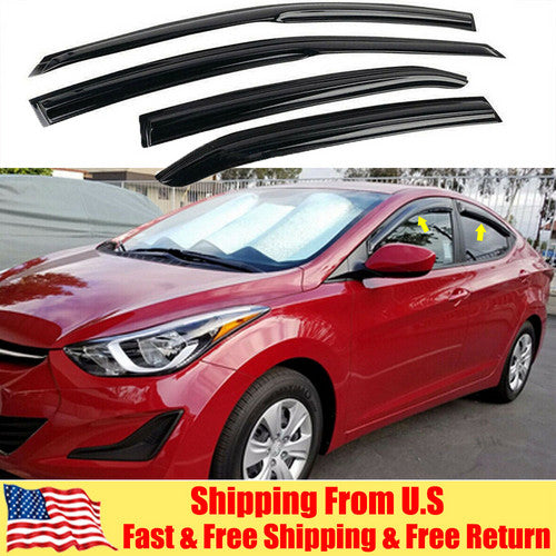 For 2012-2017 Hyundai Accent 4D Sedan Window Vent Visors Rain Guard Deflector