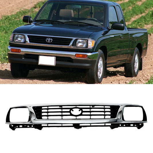 Front bumper Upper Grille Grill W/Chrome Trim For 1995 1996 Toyota Tacoma