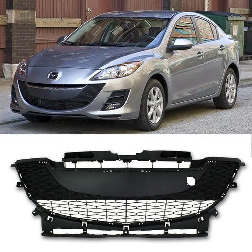Bumper Grille For 2010-2011 Mazda 3 2.0L Eng. Center Textured Gray Plastic