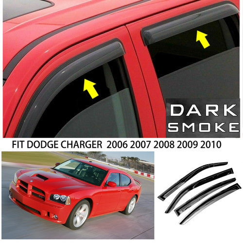 Fit 2006 2007 2008 2009 2010 Dodge Charger Window Visors Vent Rain Deflectors