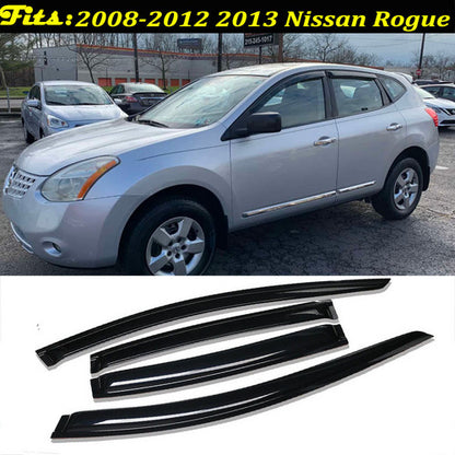 4pcs Rain Deflector Window Visors Guard Fits 2008-2011 2012 2013 Nissan Rogue