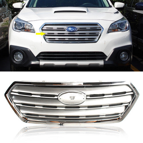 New Front Bumper Grill Grille Silver for Subaru Outback 2015 to 2017