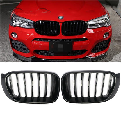 Front Bumper Black Grill Fits 2014-2017 BMW F26 X3 X4 Hood Kidney Grille Gloss