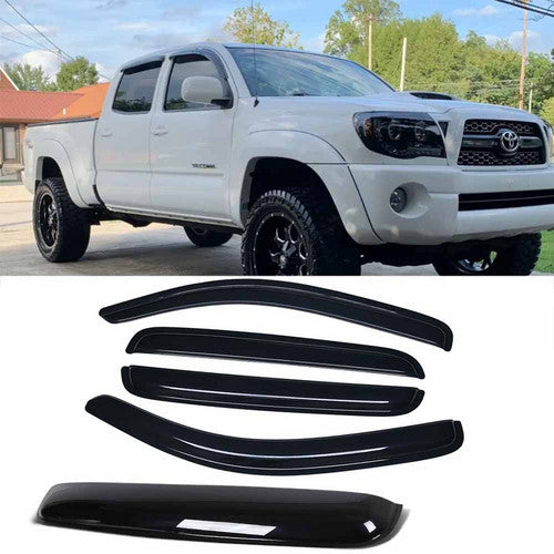 For 2005-2015 Toyota Tacoma Double Cab Window Visor+Sunroof Rain Guard Deflector
