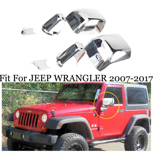 For 2007-2015 2016 2017 JEEP WRANGLER Triple Chrome Plated Mirror COVERS Caps