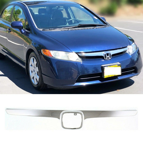 Chrome Front Bumper Grille Grill Trim For 2006 2007 2008 Honda Civic Sedan