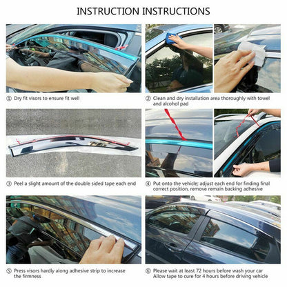 For 2018-2021 Honda Accord Sedan Window Visor+Moon Sunroof Visor Rain Guard 5PC
