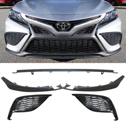 5PCS For 2021 2022 TOYOTA Camry SE XSE Lower Grille Molding Trim Foglight Cover