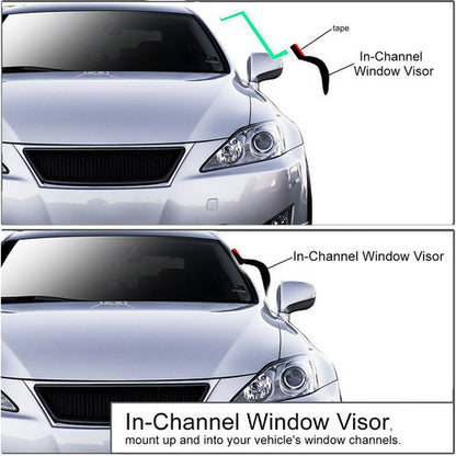 In-Channel For 2006-2013 2014 Honda Ridgeline Window Vent Visors Rain Deflector