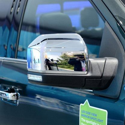 For 2015 2016 2017 FORD F150 F-150 Top half Premium Chrome Mirror Cover 2PCS