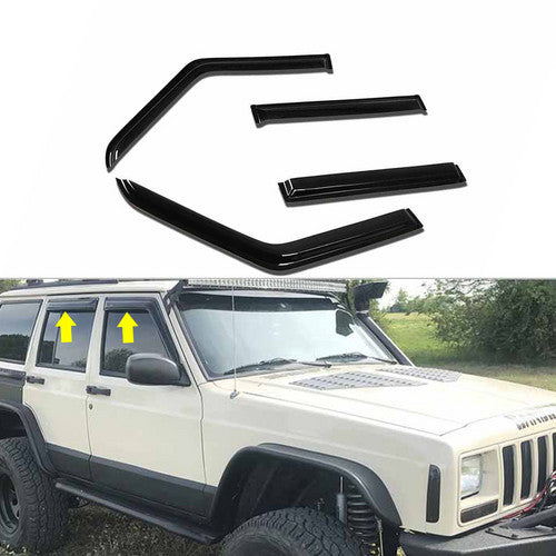 Fits 1984-1999 2000 2001 Jeep Cherokee Tape-on Window Visor Rain Guard Deflector