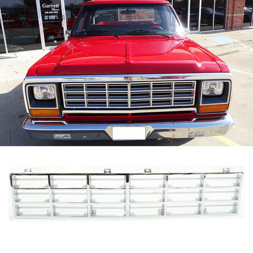 Grille Insert For 81-85 Dodge D150 Ramcharger Chrome Plastic