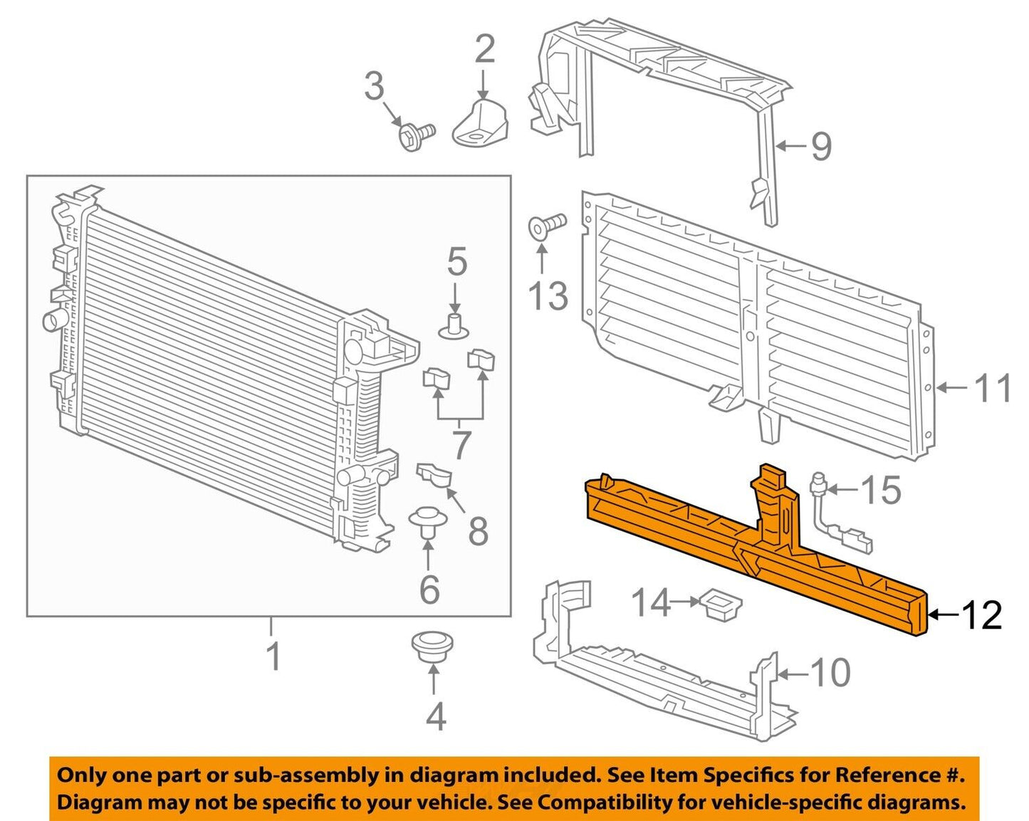 Lower Grille Shutter Secondary For 2018-2022 Chevy Equinox GMC Terrain 84614525