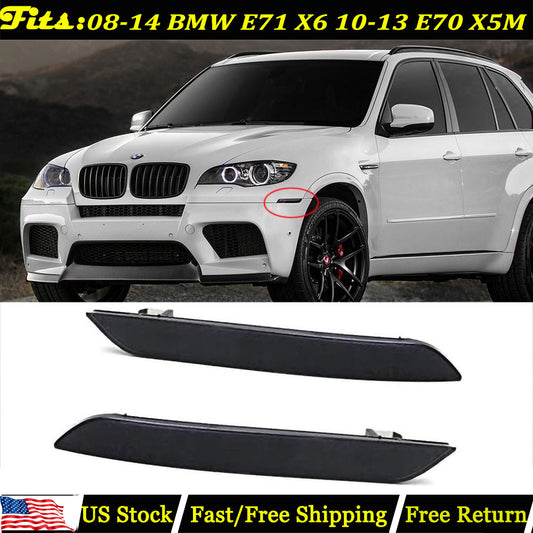 FIT 2008-2014 BMW E71 X6 2010-2013 X5M Smoke Side Marker Lamps Bumper Reflector