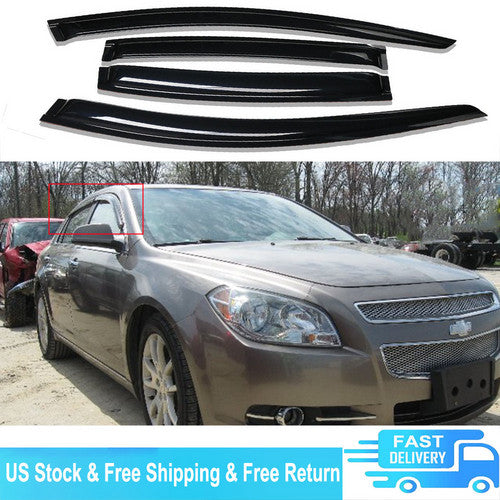 4PCS Window Visors For 2008 09 10 11 2012 Chevrolet Malibu Sedan Rain Deflector