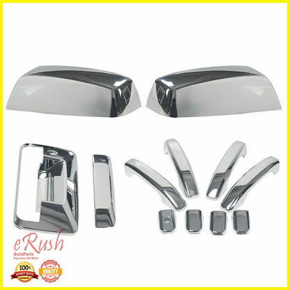 For 14-19 Chevy Silverado 1500 Chrome Door Handle+Mirror+Tailgate Cover+Cam Hole