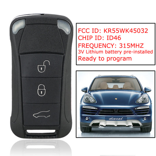 For KR55WK45032 Porsche Cayenne Keyless Entry Remote Car Flip Key Fob 4 Button