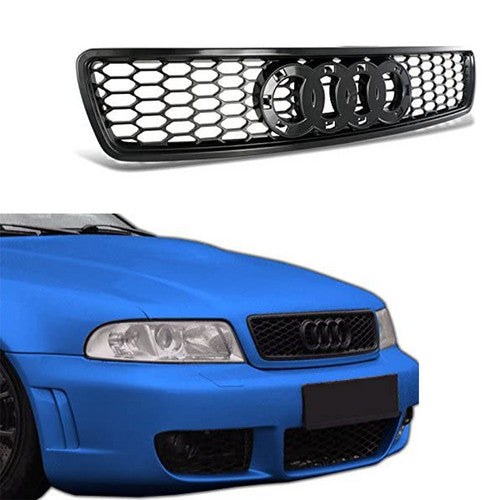 For 1996-2001 Audi A4 S4 Black ABS Honeycomb RS4 Style Front Hood Grille Grill