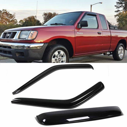 For 1998-2004 Nissan Frontier Crew Smoke Window Visor+Sunroof Rain Deflector 5PC