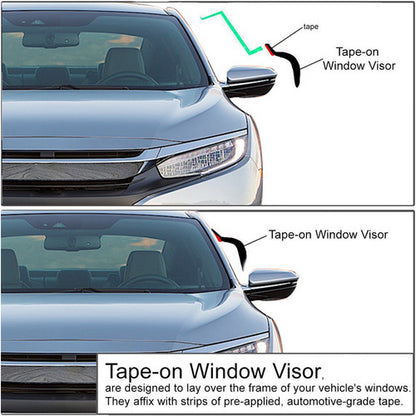 5PC Window Visor Sunroof Guard Rain Deflector For 2002-2008 Audi A4/S4 Sedan