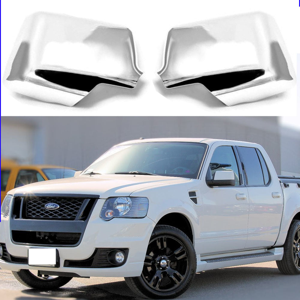 Pair For 2007 2008 2009 2010 Ford Explorer Sport Trac Chrome Mirror Covers Cover