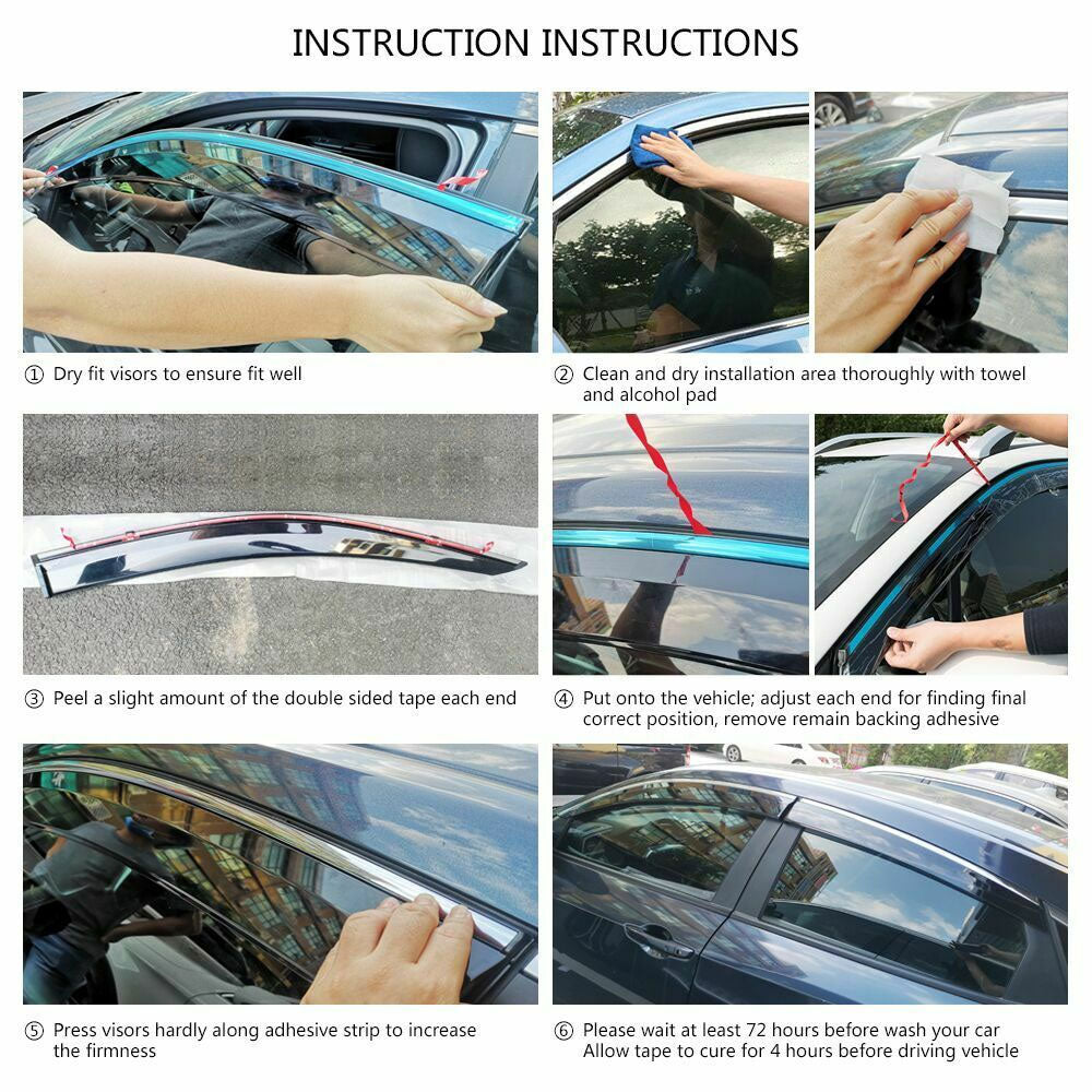 5PCS Window Visors&Moon Sunroof Visor Fit 2016-2021 Toyota Tacoma Double Cab