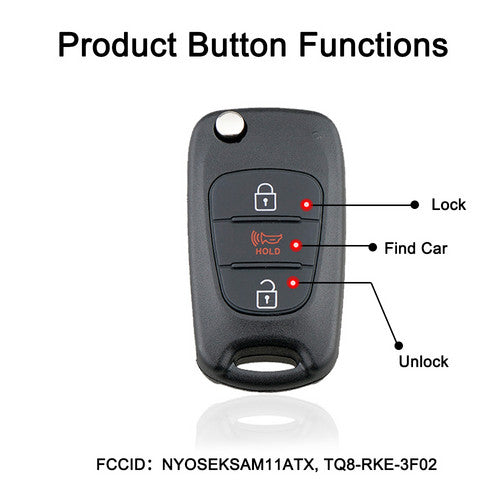 2PC Remote Car Key Fob Replacement FIT Kia 2010-2013 NYOSEKSAM11ATX TQ8-RKE-3F02