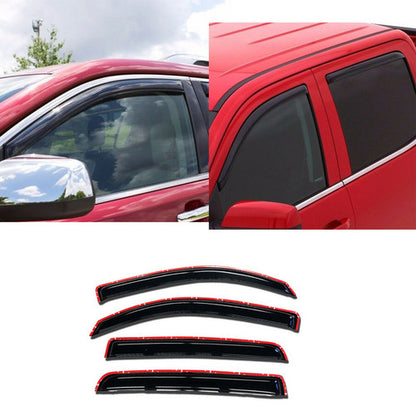 In-channel Rain Deflector Window Visors For 16 17 18 19 Toyota Tacoma Double Cab
