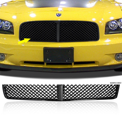 Fit 2005-2010 Dodge Charger Bumper Hood Grille Black Front ABS Mesh Grill 1PC