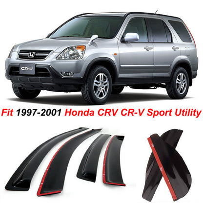 Sun Rain Guard Window Vent Visors 6PCS Fit 1997-1999 2000 2001 Honda CRV CR-V