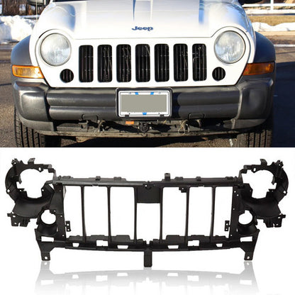 Front Bumper Grille Header Panel For 2005-2007 Jeep Liberty w/ Fog Light Holes