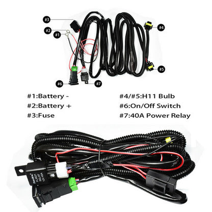 12V Fog Light Wiring Harness Switch Kit  Fit Toyota US Location