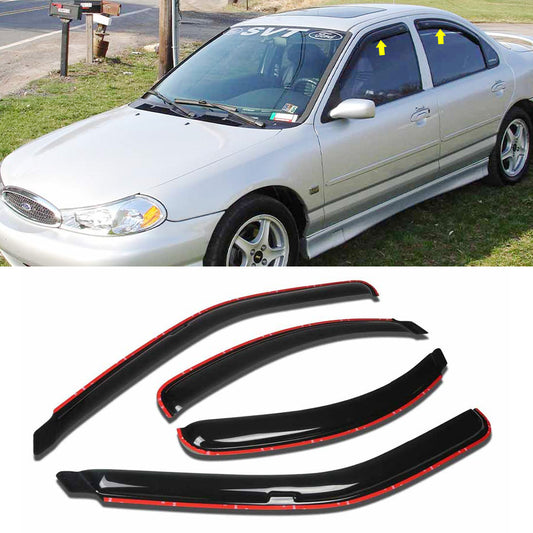 In-Channel For 1995-2000 Ford Contour/Mystique Sedan Window Visor Vent Guard
