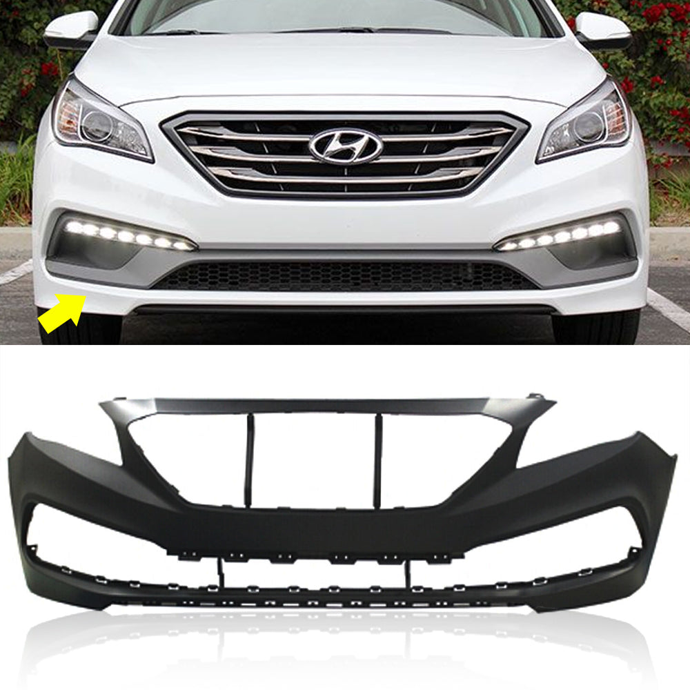 NEW Primered Front Bumper Cover Fascia for 2015 2016 2017 Hyundai Sonata Sport